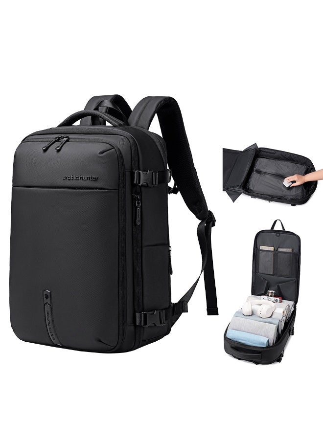 أركتيك هانتر حقيبة ظهر كبيرة للسفر من Arctic Hunter بسعة 36 لترًا مع خاصية الضغط الفراغي، قابلة للتوسيع، مقاومة للماء، مناسبة لحمل الكمبيوتر المحمول مقاس 15.6 بوصة، للرجال - Image 1